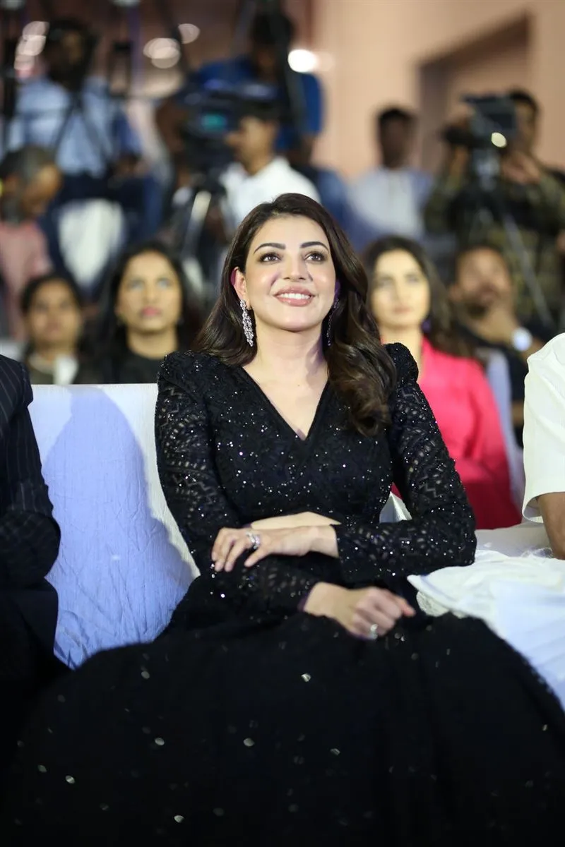 Telugu Actress Kajal Aggarwal at Satyabhama Movie Trailer Launch